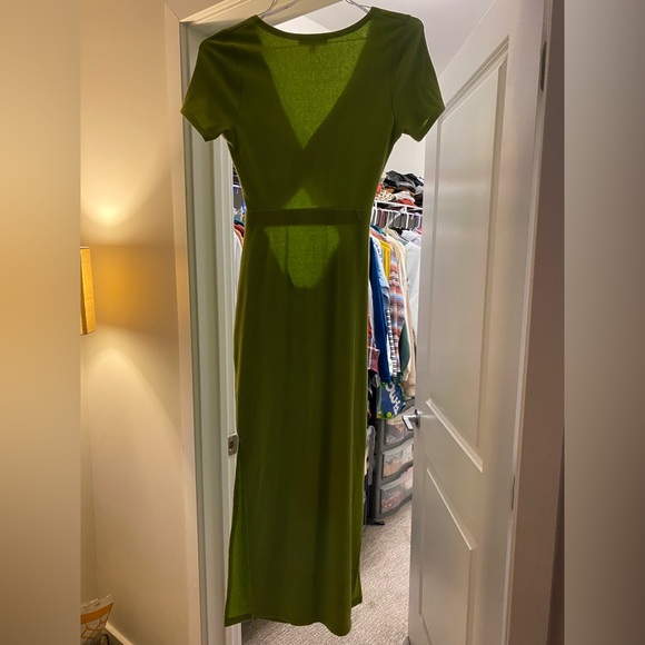 Lulus Style Twist Lime Green Twist Front Cutout Midi Dress - Picture 4 of 4